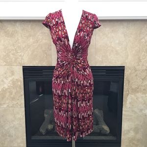 Issa London pink oar print cap sleeve dress 2 $468